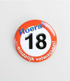 Button verkeersbord 18 jaar