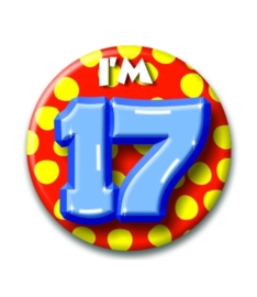 Button  Happy 17 jaar