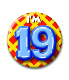 Button Happy 19 jaar