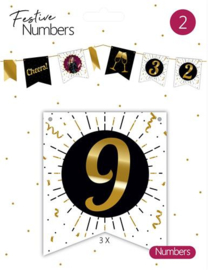 Festive numbers "9" 3 stuks