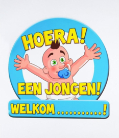 Huldeschild hoera een jongen