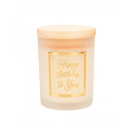 small scented candle gold/white Happy Birthday