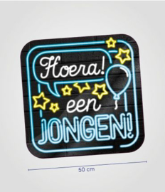 Huldeschild neon Hoera een jongen