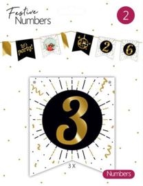 Festive numbers "3" 3 stuks