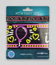Party tape neon it's a girl