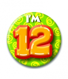 Button  Happy 12 jaar