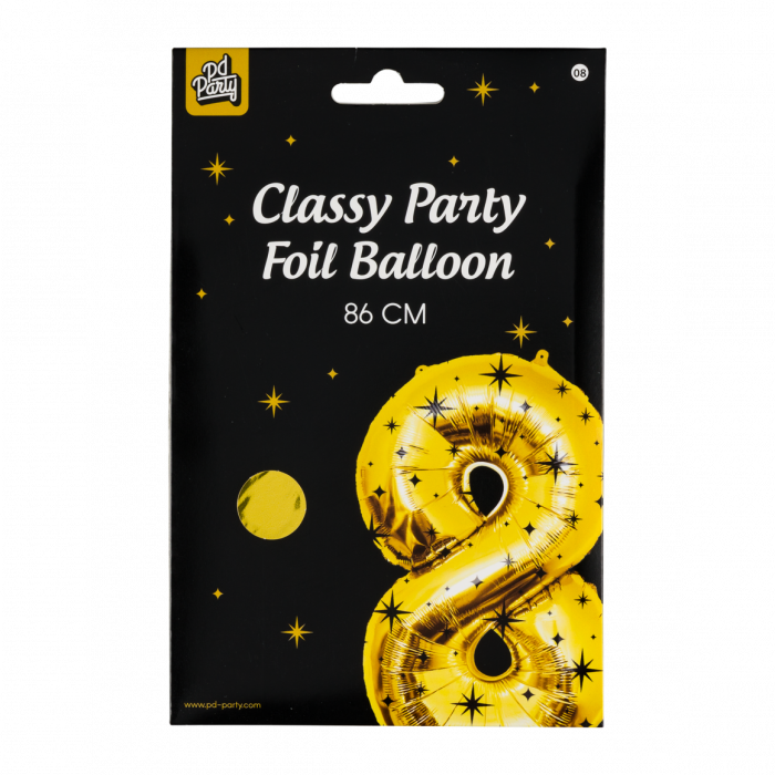 Folieballon cijfer 8 Classy 86cm