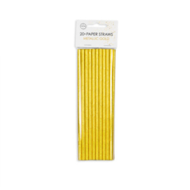 Papieren rietjes metallic goud