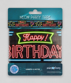 Party tape neon Happy Birthday