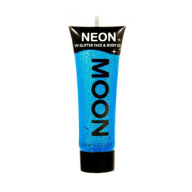 Neon UV glitter face & body gel blue