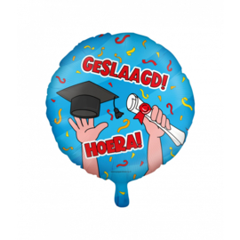 Folieballon Geslaagd (cartoon)