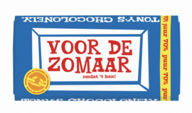 *Tony's Chocolonely Puur 70% met Voor de Zomaar label