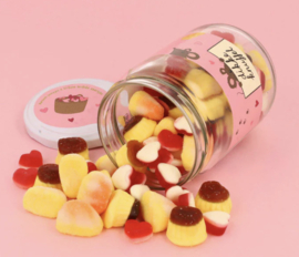 Snoeppot Dikke knuffel! Karamel & hartjes mix