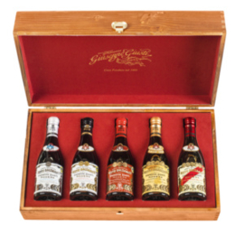 Giusti Balsamico di Modena set 5 Champagnotte Houten box