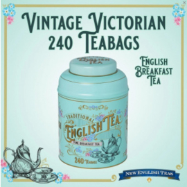 New English Tea Breakfast Tea Victorian 240 zakjes in XL-blik