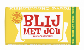 *Tony's Chocolonely Melk Nougat met Blij met Jouw label