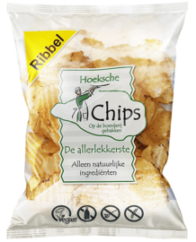 *Hoeksche Ribbelchips met Zeezout DOOS 10 zakken