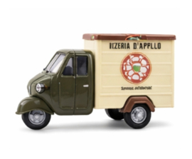 Leeg blikje Piaggio Ape Pizza