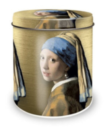 Blik Vermeer Meisje met de Parel (LEEG, vul eventueel zelf met Stroopwafels OID)
