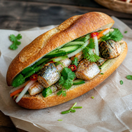 RECEPT: Lunchgerecht: Banh Mi met La Belle-Iloise Sardines Lemon & Koriander