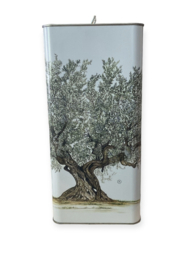 Fles met Olijfolie Dorica Groene Tint Glaswerk + 500 ml. Siciliaanse Olijfolie