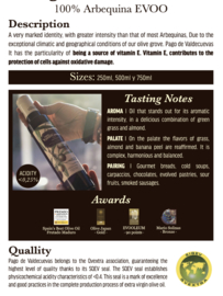 Arbequina Olijfolie Pago de ValdeCuevas 500 ml.