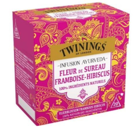 Twinings Thee Ayurveda Vlierbloesem Framboos Hibiscus