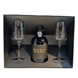 Brainport Port 500 ml. + 2 Glazen in Geschenk Doos (Tawny)