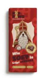 Chocoladereep Melk: Pop Paws Wie Zoet is krijgt Lekkers
