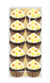 Blister Cupcakes gekleurd Melk Chocolade
