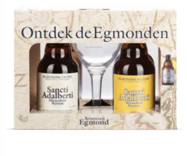 Egmond Bier Pakket Sancti Adalberti Cadeau 4 fles + Glas BIO