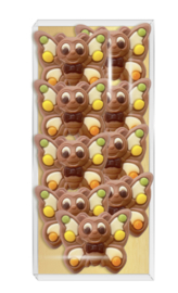 Blister Vlinder gekleurd Melk Chocolade