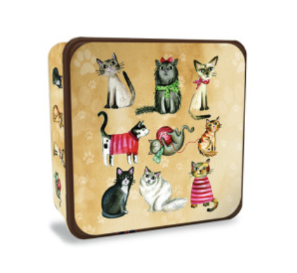 Grandma Wilds Embossed Cats in Jumpers Blik