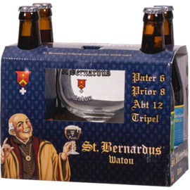 Sint Bernardus Gigrpack 4 flesjes + Glas (niet online ivm breuk)