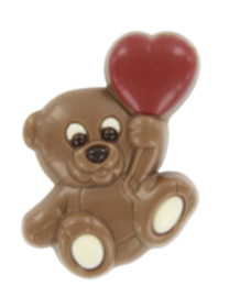 Beertje melk rood hartje 4 stuks in Luxe cadeau Blister