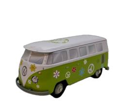 Volkswagen Combi Licht Groen met Bloemen (vul zelf met 6 stuks Cannoli)