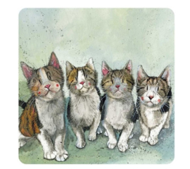 Alex Clark Onderzetter Quadruplets Katten (PER STUK)