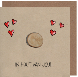 Kaart + Enveloppe: Ik Hout van Jou!