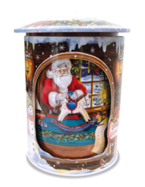 Santa's Musical Rotating Toy Shop Tin