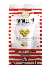 Tarallini Aglio & Peperoncino Hartige Italiaanse Koekjes (GROTE zak 230 gram)