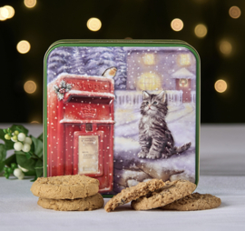 Embossed Kitten & Post Box Tin (met Fudge)