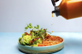 *Plantaardige Vegan Wortel gember & Citroengras Dressing fles 775 ml.