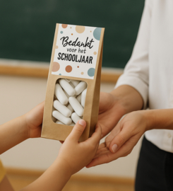 Snoep Doosje 'Bedankt voor het Schooljaar' Schoolkrijtjes
