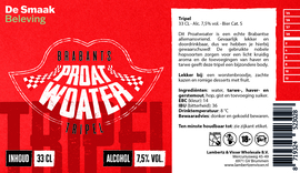 Bier Tripel met TEKST: Brabants Proat Woater