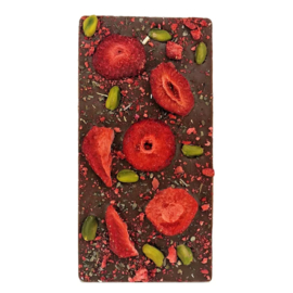 Ritonka Luxe Chocolade Reep Melk met Aardbeien, Pistache & Basilicum