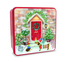 Embossed Festive Doorstep Delights Tin