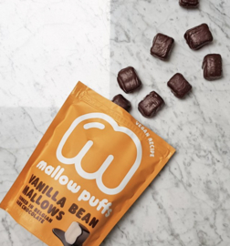 Baru Vanille Mallow Puffs  in Belgische Donkere Chocolade