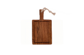 Pure Acacia Wood Serveerplank recht met Sapgoot 35 x20 x 2 cm