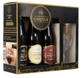Het Anker Gouden Carolus Giftpack 3 fles + Glas  (Niet online ivm breuk)