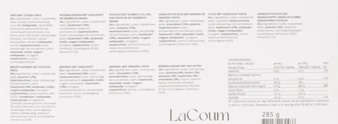 *LaCoum Mediteraanse Delicatessen in Vensterdoos 10 Stuks  (Turks Fruit, Turkisch Delight)